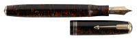 PARKER: Vacumatic Laminated Burgundy Pearl Celluloid Fountain Pen, Lockdown Filler, Oversized, Aluminum Clip