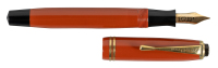 MONTBLANC: No. 224 (?) Coral Red Hard Rubber Button-Filler Fountain Pen, Danish Production