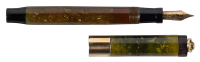 PARKER: Lucky Curve Ringtop Fountain Pen, Jade Celluloid, Wide Band, Large Ring