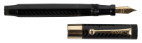 PARKER: "Lucky Curve" Fountain Pen, Chased Black Hard Rubber, Push-Button Filler