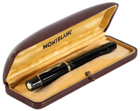 MONTBLANC: No. 136 Meisterstuck Black Hard Rubber "Short Window" Piston-Filler Fountain Pen with Original Box