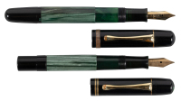 PELIKAN: Lot of Two No. 100 Green and Black Fountain Pens