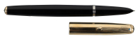 PARKER 51: Vacumatic Double-Jewel Black Fountain Pen, 14K Solid Gold Cap