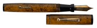 LEBOEUF: No. 90 Unbreakable Fountain Pen, Marbled Gold Celluloid, Huge No. 8 Nib