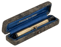 MONTBLANC: No. 00 Baby Black Hard Rubber Safety Fountain Pen, Gold-Filled Overlay, Long Version, Simplo Nib, with Original Box