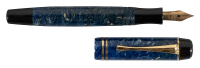 MONTBLANC: No. 221 Push-Knob Filler Fountain Pen, Blue Azurite Marbled Celluloid