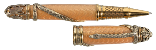 MICHEL PERCHIN: Serpent Sterling Silver and Green Enamel Limited Edition Rollerball Pen