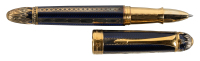 MICHEL PERCHIN: Faberge Blue Enamel, Sterling Silver and Vermeil Limited Edition Rollerball Pen