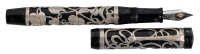CONWAY STEWART: Wembley Marbled Black Limited Edition Fountain Pen, Henry Simpole Overlay