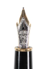 MONTBLANC: Meisterstuck Solitaire Doue Black Resin Fountain Pen, Pinstriped Sterling Silver Cap - 2