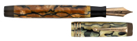 PARKER: Duofold Deluxe Marbled Brown Celluloid Fountain Pen