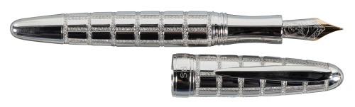LABAN: Real Diamond DMB-300-3 Rhodium-Plated Fountain Pen * Over 1000 Diamonds