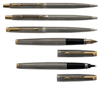 PARKER 75: Lot of Five Sterling Silver Writing Instruments