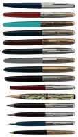 PARKER: Lot of 15 Writing Instruments, Including Six Blue Diamond Parker 51 Fountain Pens
