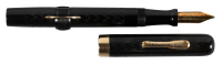 CONKLIN: No. 50 Chased Black Hard Rubber Crescent-Filler Fountain Pen, Large
