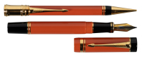PARKER: Duofold Brown Resin Fountain Pen and Propelling Pencil * Lot of Two Instruments
