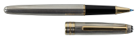 MONTBLANC: No. 144 Meisterstuck Solitaire Sterling Silver Pinstriped Fineliner Pen