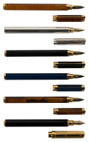 S.T. DUPONT: Lot of Five Chinese Lacquer Fountain Pens [and] One White Metal Fountain Pen