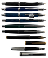 PILOT-NAMIKI: Lot of Eight Fountain Pens, Mostly Vanishing Point, with Six Display Boxes