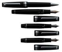 SAILOR: Lot of Four Professional Gear Black Resin Writing Instruments