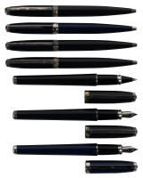 S.T. DUPONT: Lot of Seven Chinese Lacquer Writing Instruments