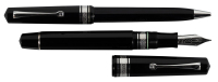 OMAS: Paragon Black Celluloid Fountain Pen and Rollerball * Two Pens