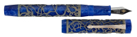CONWAY STEWART: Chatsworth Sapphire Blue and Sterling Silver Limited Edition Fountain Pen