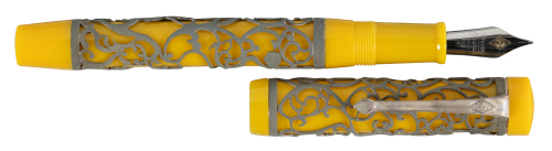 CONWAY STEWART: Chatsworth Sunrise Yellow and Sterling Silver Limited Edition Fountain Pen