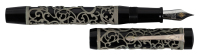 CONWAY STEWART: Chatsworth Classic Black and Sterling Silver Limited Edition Fountain Pen