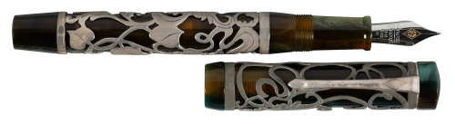 CONWAY STEWART: Chatsworth Emerald Green and Sterling Silver Limited Edition Fountain Pen
