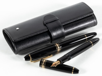 MONTBLANC: No. 146 Meisterstuck Fountain Pens * Lot of Two Pens with Montblanc Etui