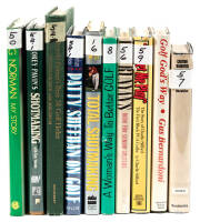 Ten volumes on golf, signed by their authors
