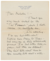 Autograph letter from Stephen Vincent Ben&eacute;t to Malcolm