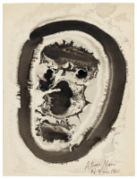 Facial Landscape 3 / Atomic Man - original "cosmograph" painting by Harold Norse
