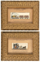 Two Stevengraphs in period frames: Stephenson's 'Triumph," Sixty Miles an Hour [with] The "London & York" Royal Mail Coach