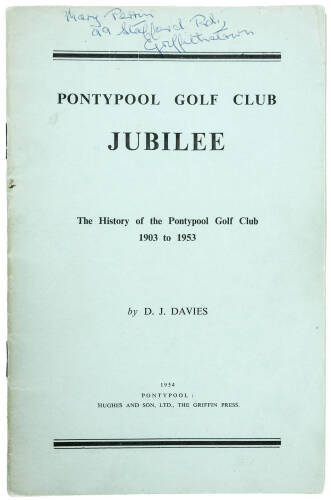 Pontypool Golf Club. Jubilee 1903 to 1953