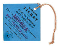 Weekly Ticket for the Women's National Golf Tournament at The Country Club of Buffalo, 1931