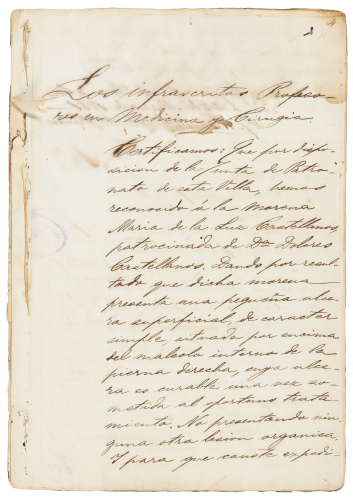 Paperwork relating to a Cuban slave woman