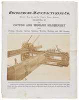 Cotton and Woolen Machinery for Picking, Cleaning, Carding, Spinning, Weaving, Shafting and Mill Gearing.