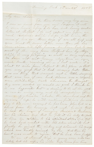 Letter from a Pennsylvania Quaker woman travelling near the Virginia and Maryland borders, who stays with an Underground Railroad conductor