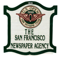 U.S. Open 1998 The Olympic Club - Large wooden sign for The San Francisco Newspaper Agency