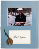 Autograph of Ben Hogan, with a National Golf Day Medal - "I Beat Ben Hogan"