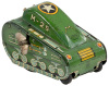 SUPERMAN Wind-Up Mechanical Turnover Tank Toy * Linemar, 1950s - 3
