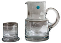 Crystal carafe complete with topper / glass