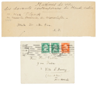 Slip signed by Max Planck with his life advice