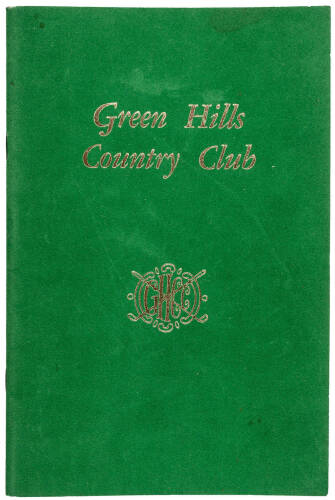 Green Hills Country Club: Golden Jubilee. Union League Club, Millbrae Golf and Country Club, Green Hills Country Club, 1980