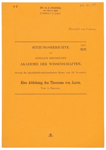 Eine Ableitung des Theorems von Jacobi