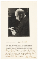 Greeting card inscribed with a message by Max Planck