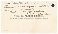Autograph note signed by Albert Einstein