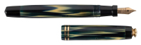 PARKER: "True Blue" Marbled Celluloid Ringtop Fountain Pen